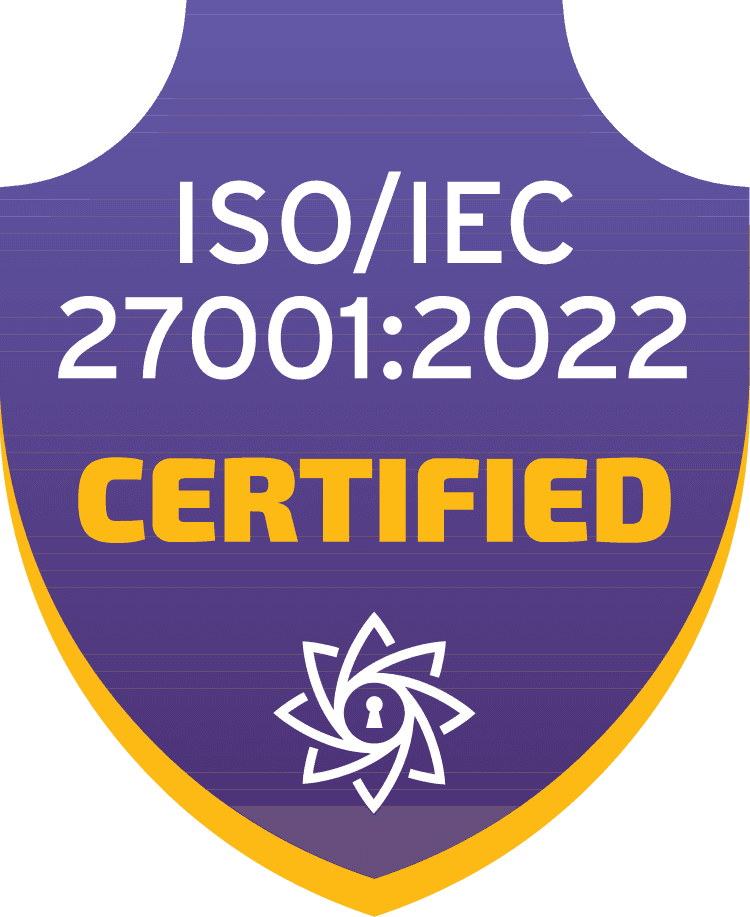 ISO/IEC 27001:2022 certification badge